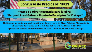 Monte de Eucaliptus: Concurso de Precios &quot;Mano de Obra 3° Etapa&quot;