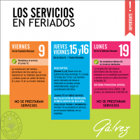 Los Servicios Ante los Feriados de Noviembre